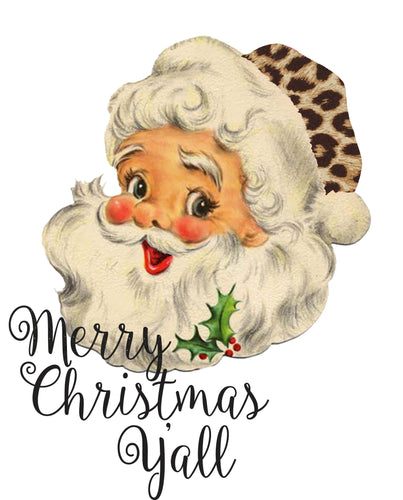 Vintage Santa w/Leopard Hat